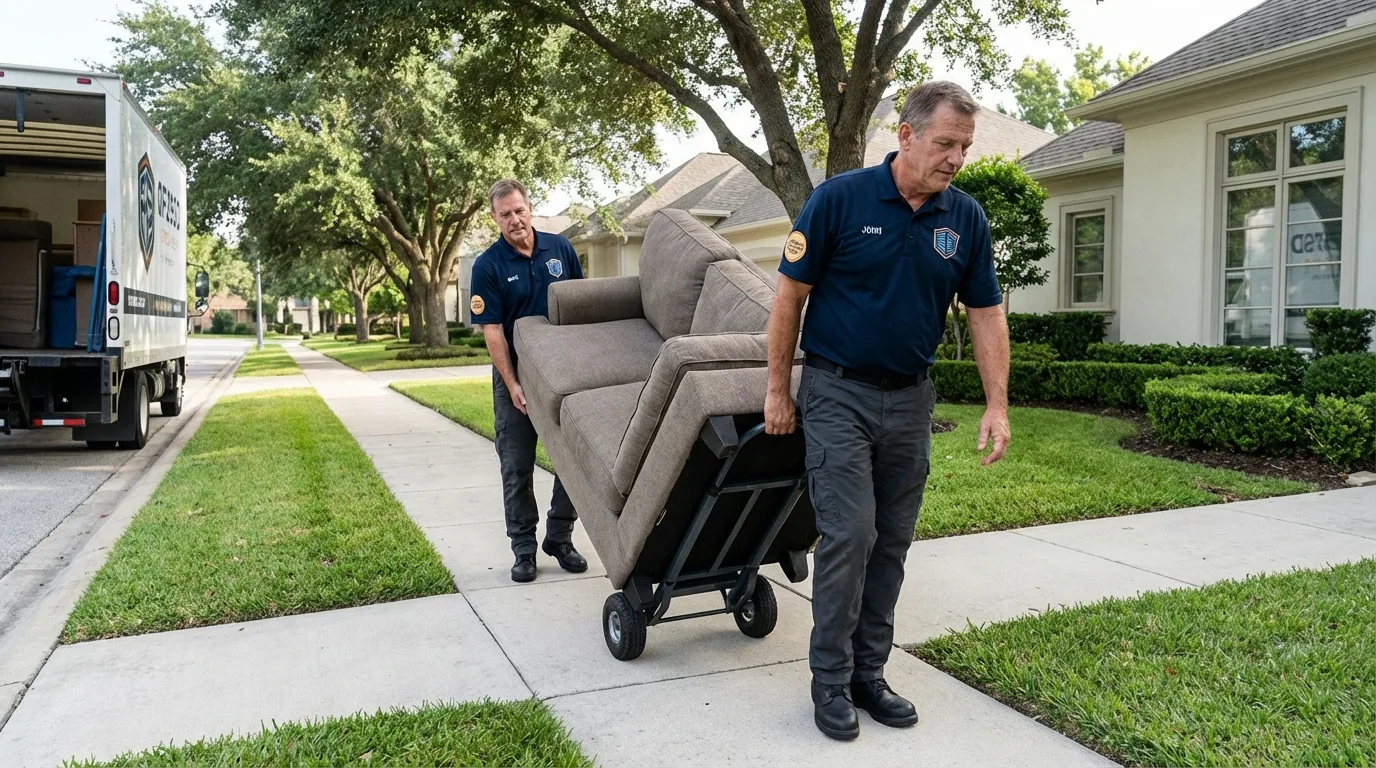 Local residential moving crew loading furniture in Elmsford, NY